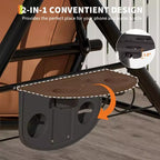 3 Seat Outdoor Porch Swing with Stand, Patio Swing with Adjustable Canopy, Thickened Removable Cushions  Cup Holders for Backyard, Garden