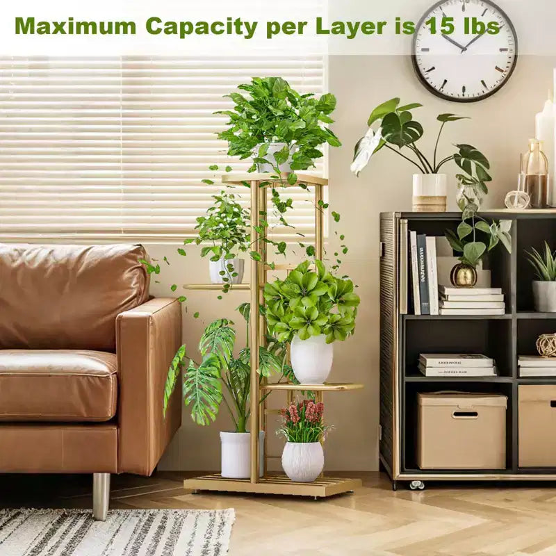 Modern Metal Plant Stand, Corner Display Shelf, Space-Saving Flower Pot Rack, Tiered Flower Pot Holder & Organizer, for Living Room, Balcony