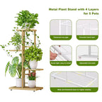 Modern Metal Plant Stand, Corner Display Shelf, Space-Saving Flower Pot Rack, Tiered Flower Pot Holder & Organizer, for Living Room, Balcony