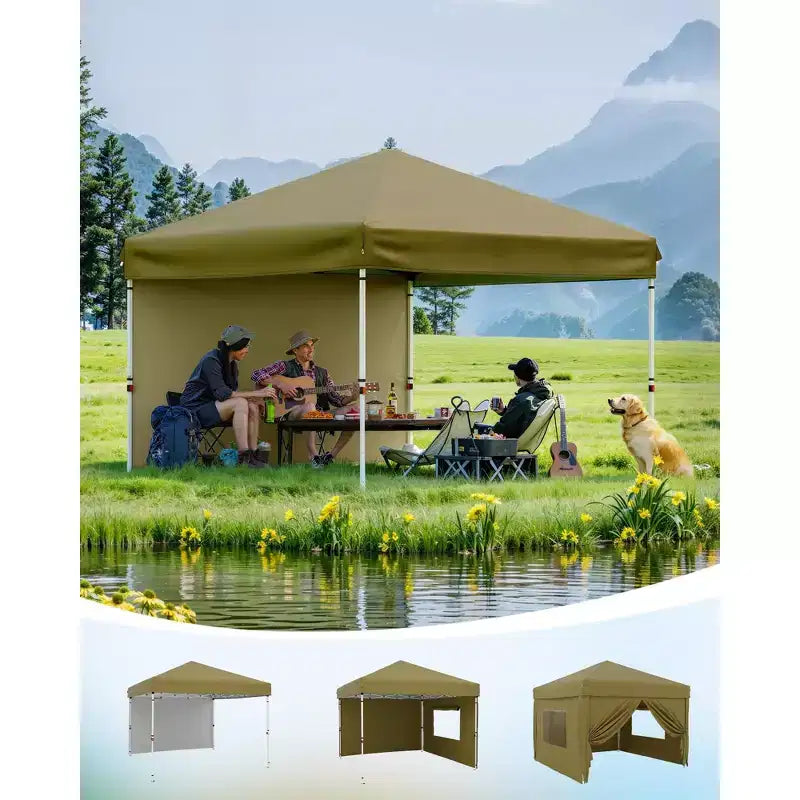 10x10ft Canopy Sidewalls  Waterproof, 99% UV Protection, Durable Outdoor SunWall Panels  Easy Install for Pop-Up Tent