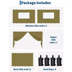 10x10ft Canopy Sidewalls  Waterproof, 99% UV Protection, Durable Outdoor SunWall Panels  Easy Install for Pop-Up Tent