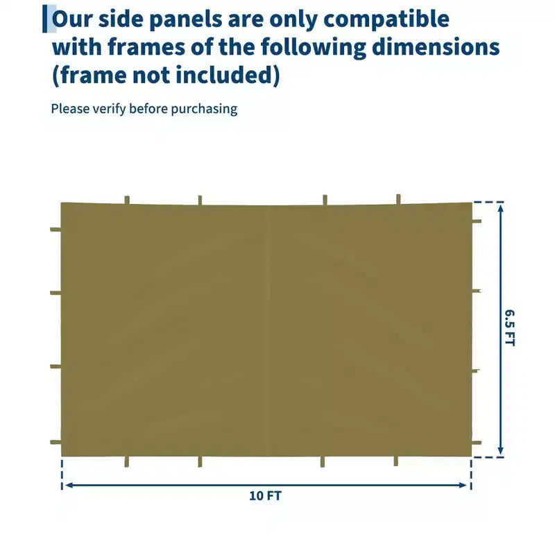 10x10ft Canopy Sidewalls  Waterproof, 99% UV Protection, Durable Outdoor SunWall Panels  Easy Install for Pop-Up Tent
