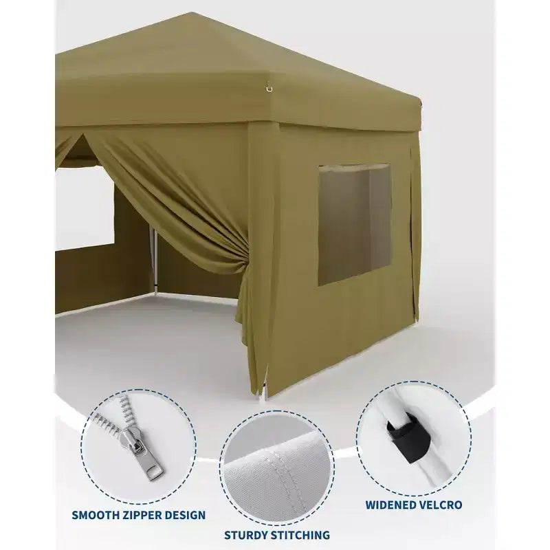10x10ft Canopy Sidewalls  Waterproof, 99% UV Protection, Durable Outdoor SunWall Panels  Easy Install for Pop-Up Tent