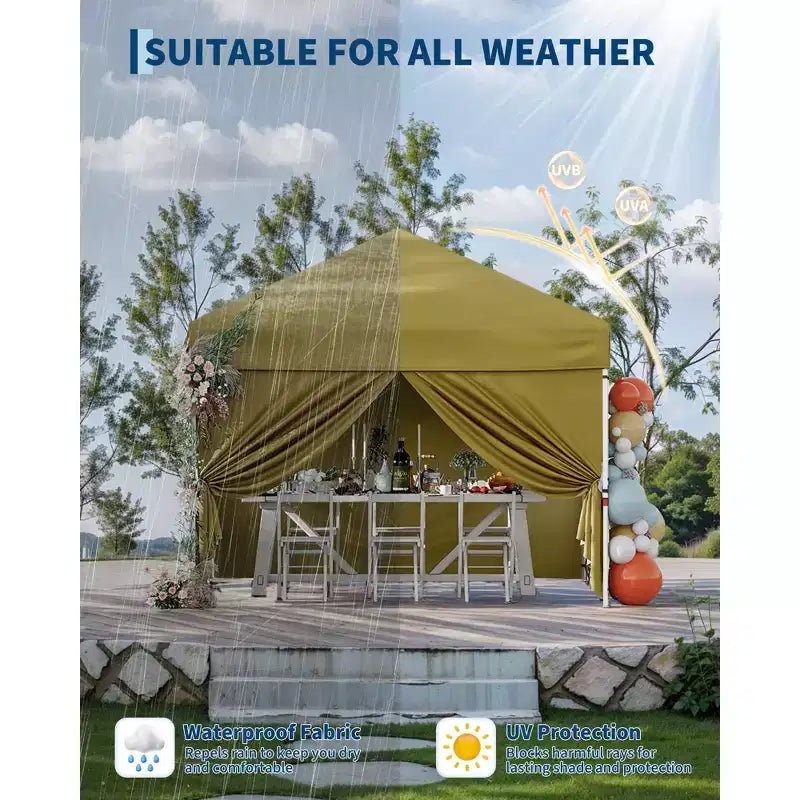 10x10ft Canopy Sidewalls  Waterproof, 99% UV Protection, Durable Outdoor SunWall Panels  Easy Install for Pop-Up Tent