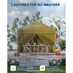 10x10ft Canopy Sidewalls  Waterproof, 99% UV Protection, Durable Outdoor SunWall Panels  Easy Install for Pop-Up Tent