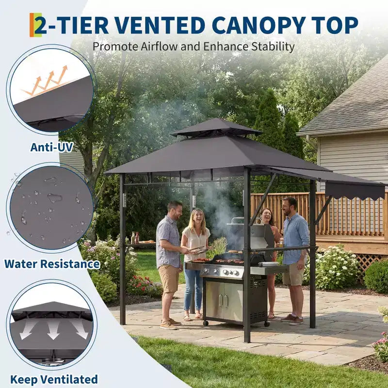 Durable Outdoor Grill Gazebo Canopy for Backyard Barbecue  Sturdy Shelter, Weather-Resistant, Ideal for Patio and Garden