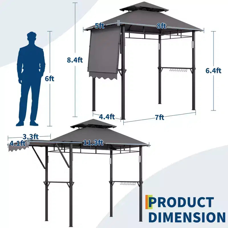 Durable Outdoor Grill Gazebo Canopy for Backyard Barbecue  Sturdy Shelter, Weather-Resistant, Ideal for Patio and Garden