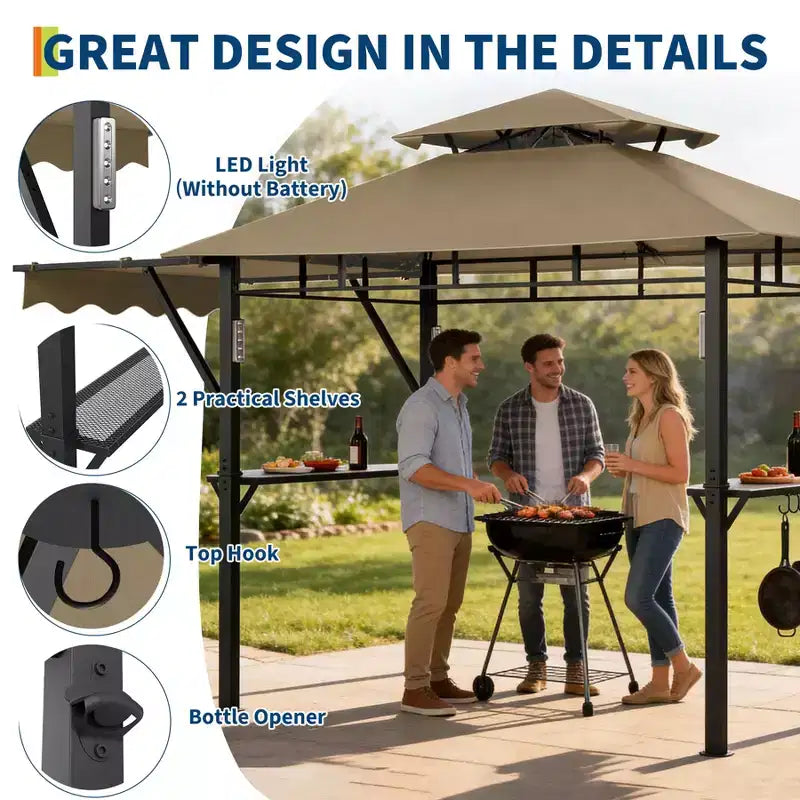 Durable Outdoor Grill Gazebo Canopy for Backyard Barbecue  Sturdy Shelter, Weather-Resistant, Ideal for Patio and Garden