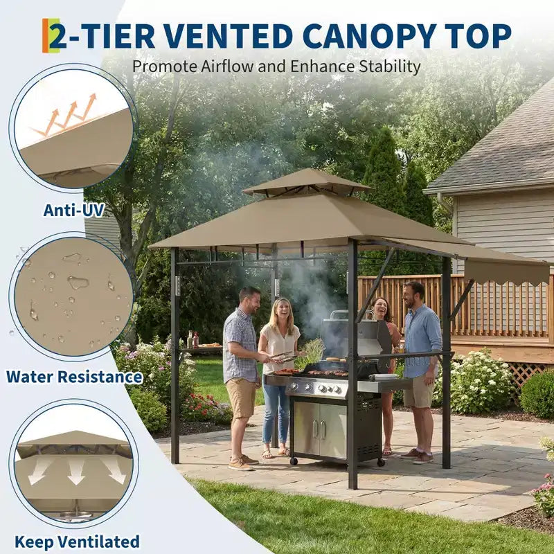 Durable Outdoor Grill Gazebo Canopy for Backyard Barbecue  Sturdy Shelter, Weather-Resistant, Ideal for Patio and Garden