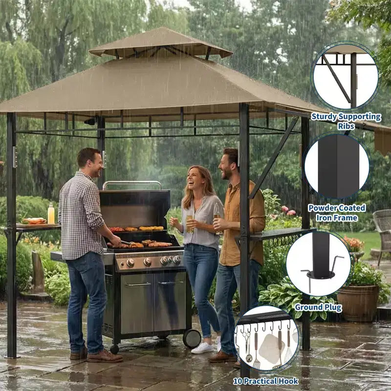 Durable Outdoor Grill Gazebo Canopy for Backyard Barbecue  Sturdy Shelter, Weather-Resistant, Ideal for Patio and Garden