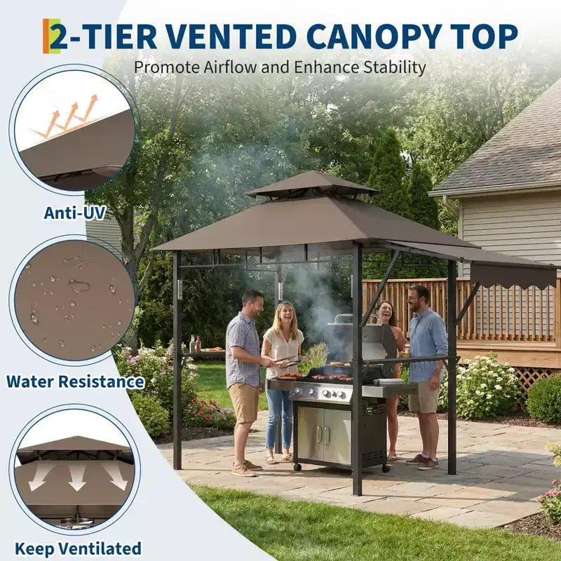 Durable Outdoor Grill Gazebo Canopy for Backyard Barbecue  Sturdy Shelter, Weather-Resistant, Ideal for Patio and Garden