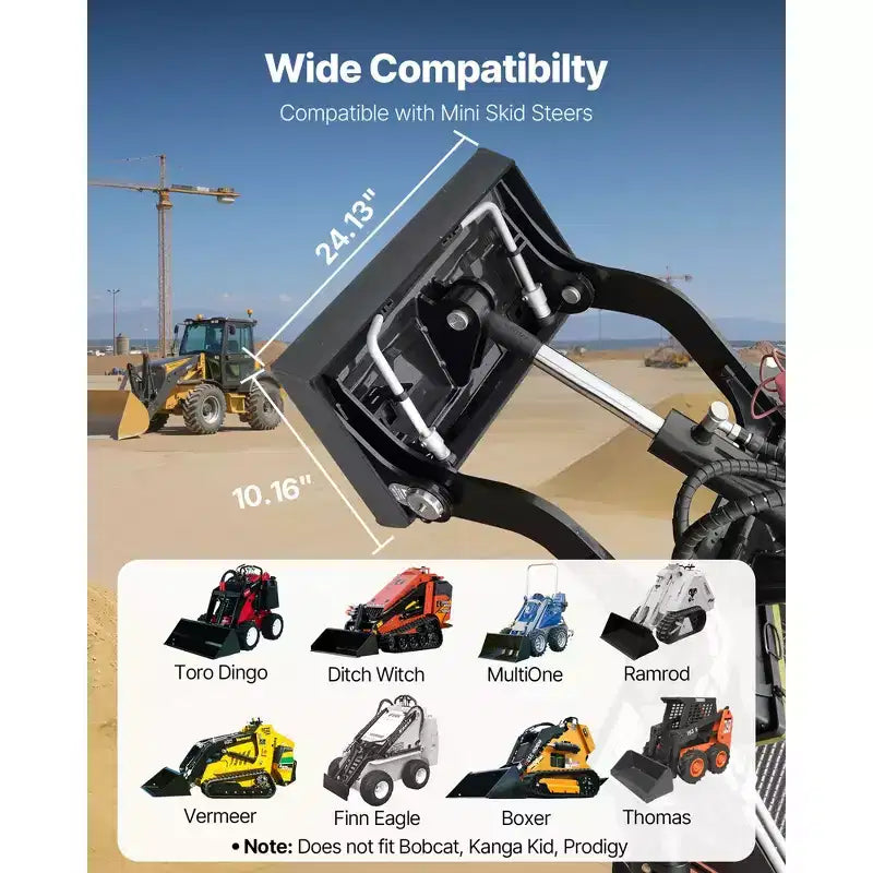 VEVOR 1/4 in Skid Steer Mount Plate with 2 Receiver Hitch, Universal Quick Attach Mount Plate, 1500lbs Capacity, Heavy Duty Steel Loader Plates,Gray