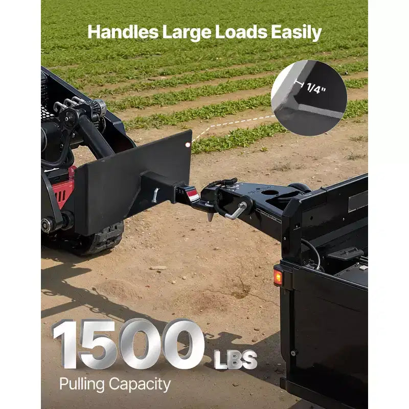 VEVOR 1/4 in Skid Steer Mount Plate with 2 Receiver Hitch, Universal Quick Attach Mount Plate, 1500lbs Capacity, Heavy Duty Steel Loader Plates,Gray