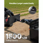 VEVOR 1/4 in Skid Steer Mount Plate with 2 Receiver Hitch, Universal Quick Attach Mount Plate, 1500lbs Capacity, Heavy Duty Steel Loader Plates,Gray