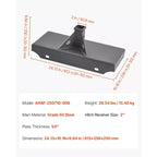 VEVOR 1/4 in Skid Steer Mount Plate with 2 Receiver Hitch, Universal Quick Attach Mount Plate, 1500lbs Capacity, Heavy Duty Steel Loader Plates,Gray