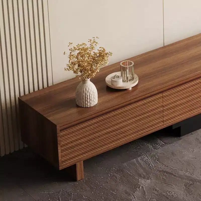 Luck Live Mid-Century Modern 78.74102.3 Extendable TV Stand with 3 Drawers, Textured Front Design & Modern Media Console for Living Room