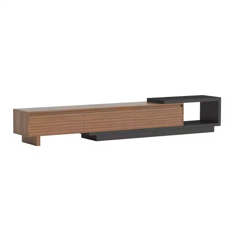 Luck Live Mid-Century Modern 78.74102.3 Extendable TV Stand with 3 Drawers, Textured Front Design & Modern Media Console for Living Room