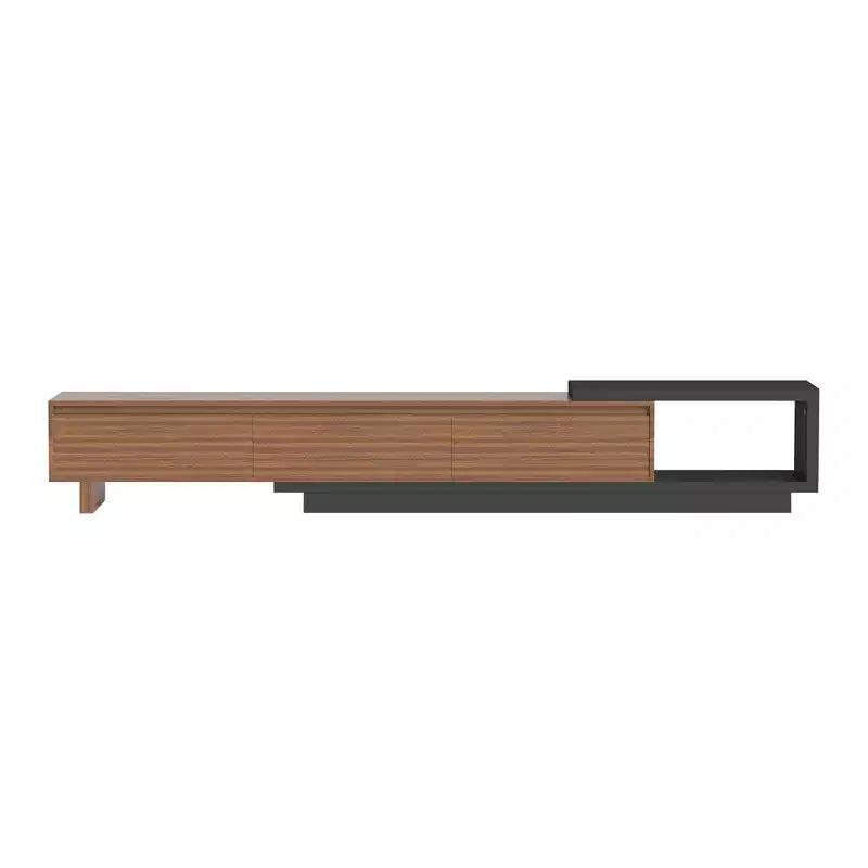 Luck Live Mid-Century Modern 78.74102.3 Extendable TV Stand with 3 Drawers, Textured Front Design & Modern Media Console for Living Room