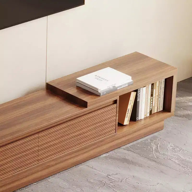 Luck Live Mid-Century Modern 78.74102.3 Extendable TV Stand with 3 Drawers, Textured Front Design & Modern Media Console for Living Room
