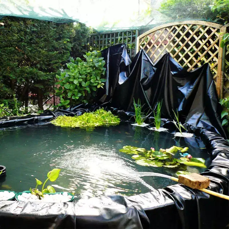 Black LLDPE Pond Liner 15x20 FT, 20 Mil UV Resistant Preformed for Outdoor Fish and Koi Ponds