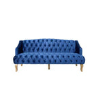 Christopher Knight Home Thomas 72.76'' Mid-Century Modern Velvet Upholstered 3-Seater Sofa with Curved Wooden Legs