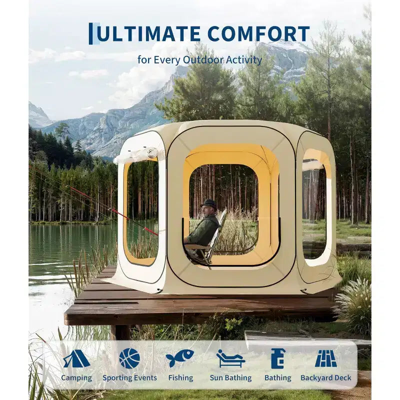 All Weather Pop Up Bubble Tent Clear Rain Tent, Instant Camping Sun Shelter with Carry Bag for Patio Backyard Deck