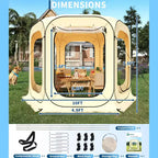 All Weather Pop Up Bubble Tent Clear Rain Tent, Instant Camping Sun Shelter with Carry Bag for Patio Backyard Deck