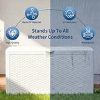 73 Gallon Waterproof Large Resin Deck Box Indoor Outdoor, Lockable Storage Container for Patio Furniture Cushions, Throw Pillows, Garden Tools