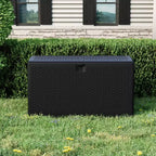 73 Gallon Waterproof Large Resin Deck Box Indoor Outdoor, Lockable Storage Container for Patio Furniture Cushions, Throw Pillows, Garden Tools