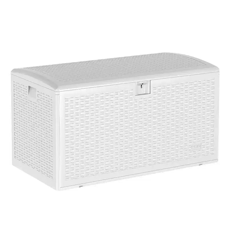 73 Gallon Waterproof Large Resin Deck Box Indoor Outdoor, Lockable Storage Container for Patio Furniture Cushions, Throw Pillows, Garden Tools