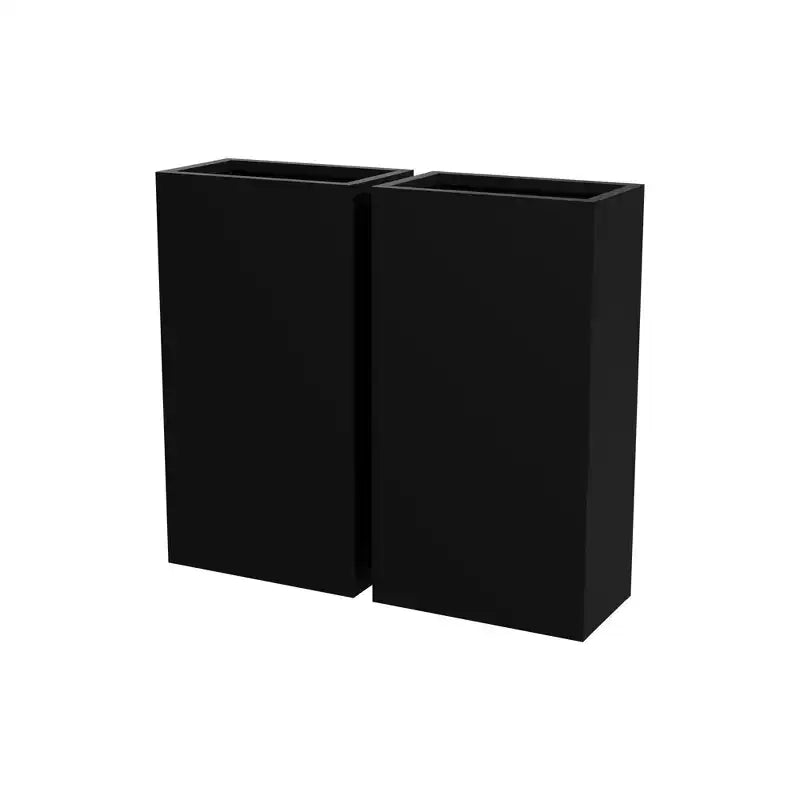 PexFix 2Pcs Metal Planter Boxes Rectangular Outdoor Planters with Drainage Holes & Insert Shelf Large Planter Pots for Porch Patio Garden Indoor Decor