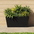 PexFix Tapered Metal Planter Box Black Outdoor Planters with Drainage Holes Large Flower Pots for Indoor Outdoor Patio Garden Commercial Cafe Decor