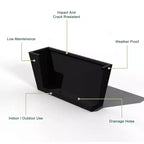 PexFix Tapered Metal Planter Box Black Outdoor Planters with Drainage Holes Large Flower Pots for Indoor Outdoor Patio Garden Commercial Cafe Decor