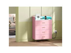 Dresser with Charging Station  4-Drawer Tall Wooden Chest  Large Storage Cabinet for Bedroom, Living Room, or Closet
