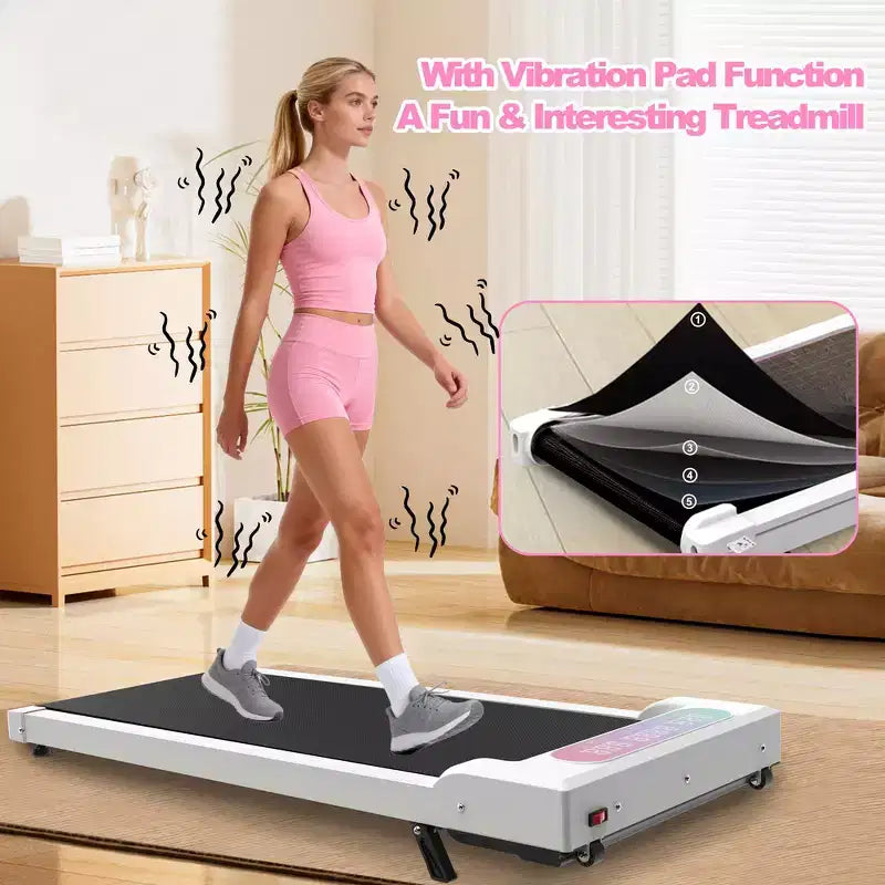 Whisen 2 in 1 Upgrade Foldable Treadmills, Home Exercise Equipment Treadmills, Under Desk Walking Pad with Handle Bar & Incline