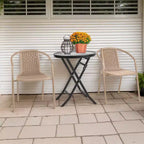 Karl Home PE Rattan Stackable Outdoor Dining Chairs Set Of 2