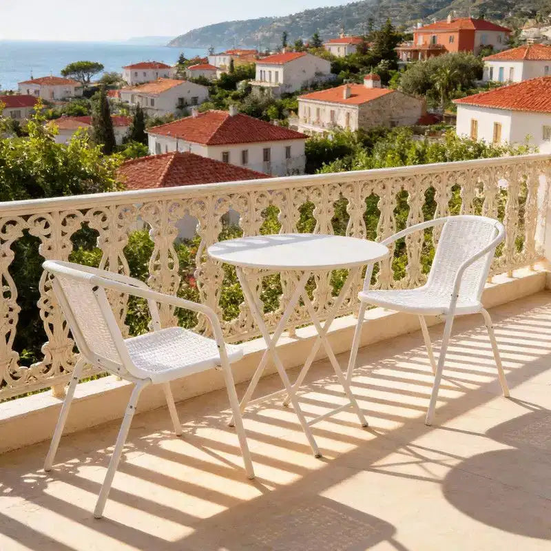 Karl Home PE Rattan Stackable Outdoor Dining Chairs Set Of 2