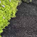 VEVOR Rubber Mulch Mat Roll, 2 Rolls 140 x 4.5 in, Recycled Rubber Permanent Mulch Edging Border, Natural-Looking Flower Barrier with Stakes, Black