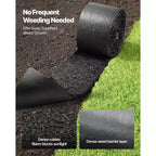 VEVOR Rubber Mulch Mat Roll, 2 Rolls 140 x 4.5 in, Recycled Rubber Permanent Mulch Edging Border, Natural-Looking Flower Barrier with Stakes, Black
