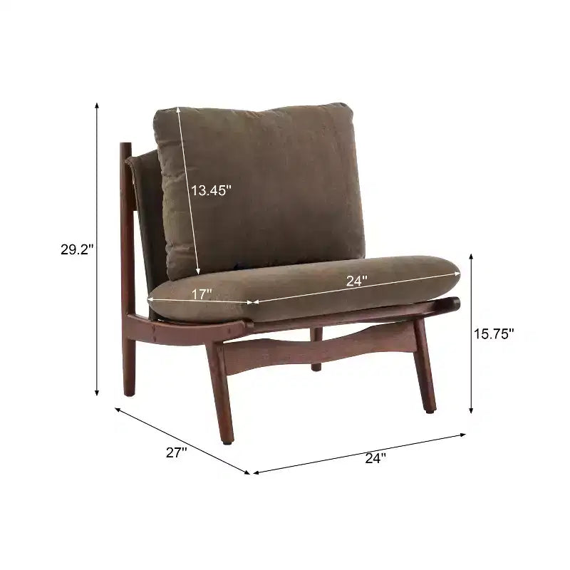 Christopher Knight Home Vista Accent Chair Mocha with Natural Wood Frame, Set of 2