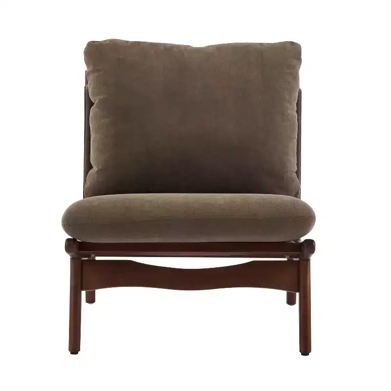 Christopher Knight Home Vista Accent Chair Mocha with Natural Wood Frame, Set of 2