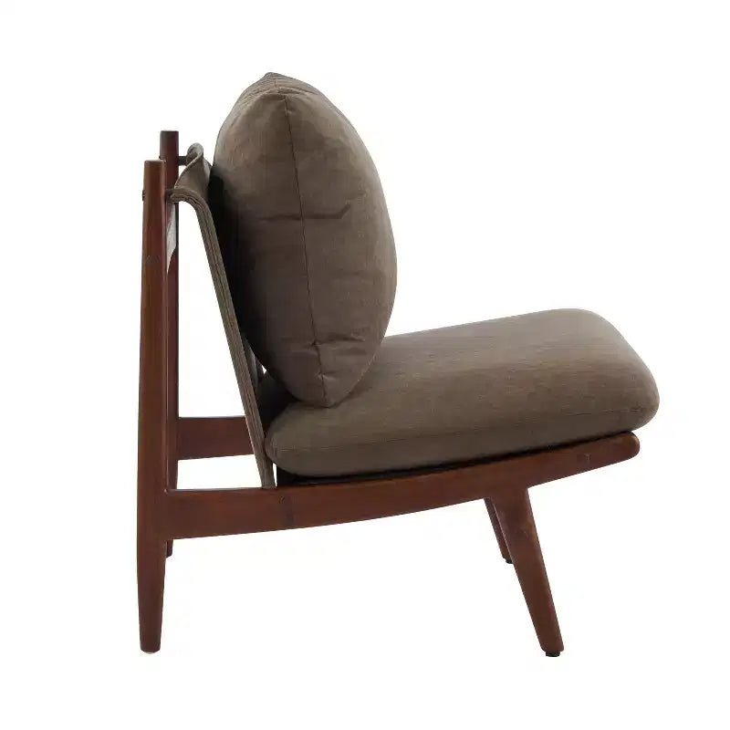 Christopher Knight Home Vista Accent Chair Mocha with Natural Wood Frame, Set of 2