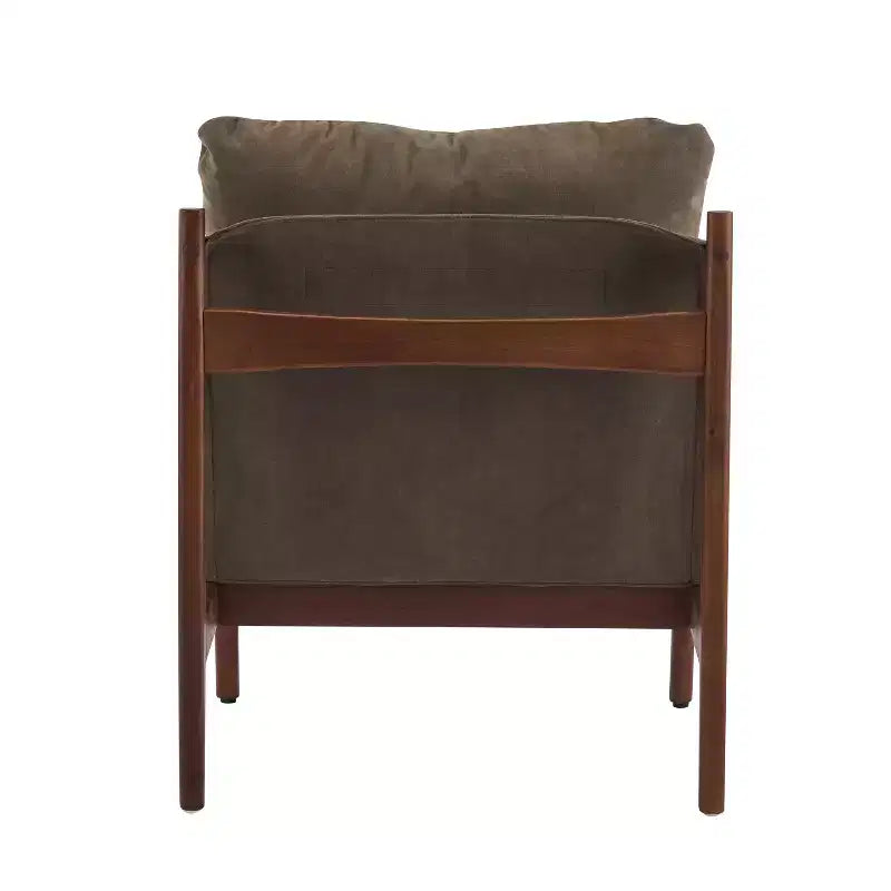 Christopher Knight Home Vista Accent Chair Mocha with Natural Wood Frame, Set of 2