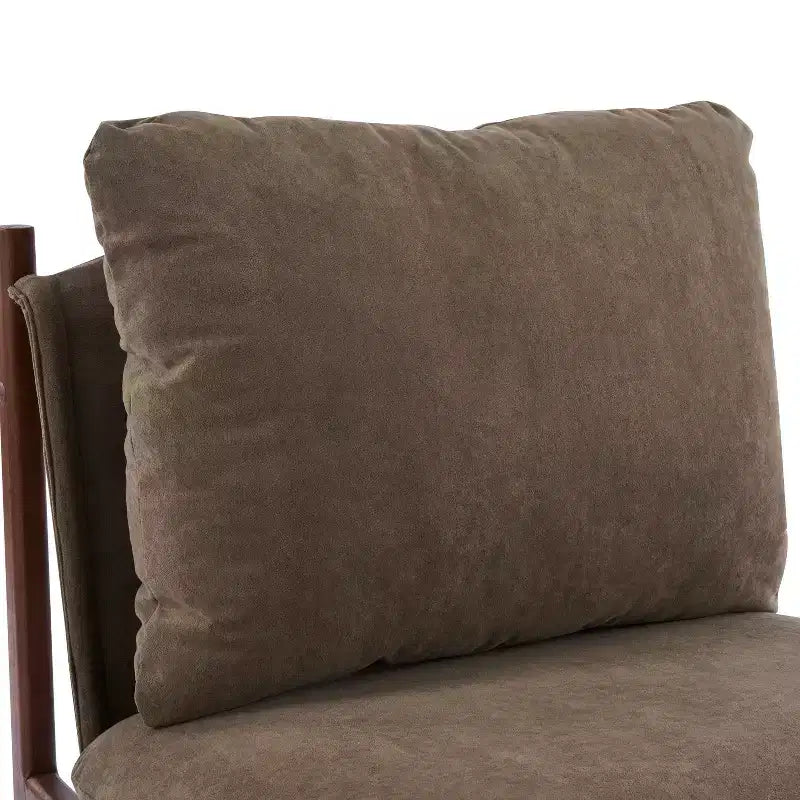Christopher Knight Home Vista Accent Chair Mocha with Natural Wood Frame, Set of 2