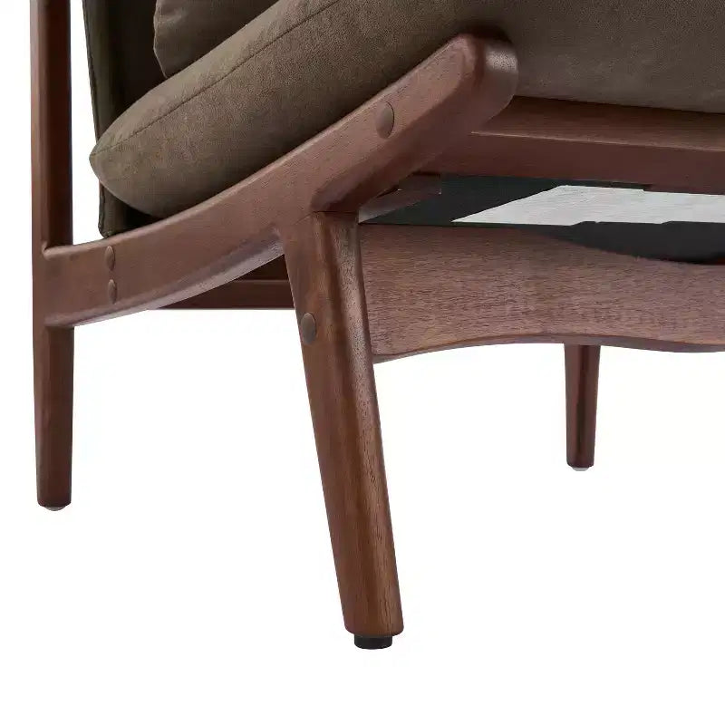 Christopher Knight Home Vista Accent Chair Mocha with Natural Wood Frame, Set of 2
