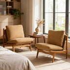 Christopher Knight Home Vista Accent Chair Mocha with Natural Wood Frame, Set of 2
