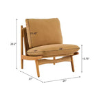 Christopher Knight Home Vista Accent Chair Mocha with Natural Wood Frame, Set of 2