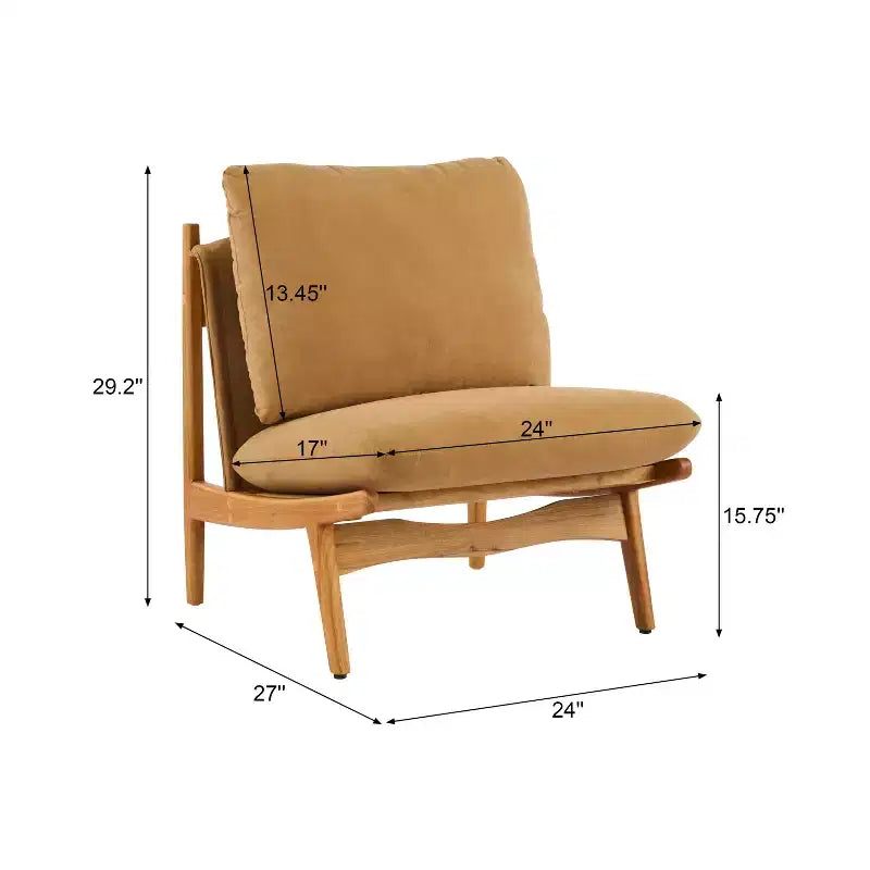 Christopher Knight Home Vista Accent Chair Mocha with Natural Wood Frame, Set of 2