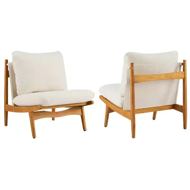 Christopher Knight Home Vista Accent Chair Mocha with Natural Wood Frame, Set of 2