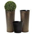 Worth 2 Pack 25 Metal Planter with Inside Pot for Indoors or Outdoors, Bronze